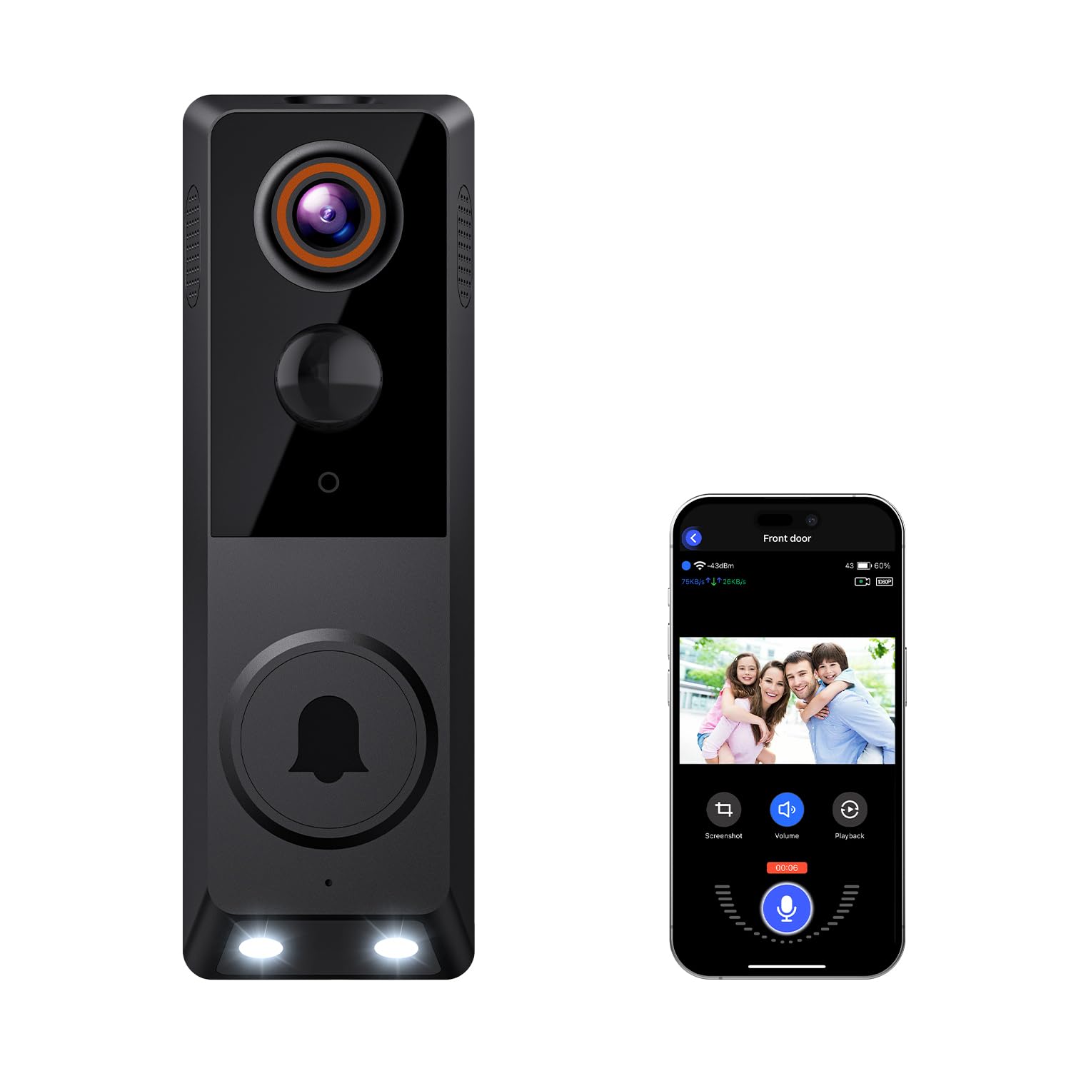 Amazon.com: SearByte 1080P Wireless Smart Doorbell Camera, AI